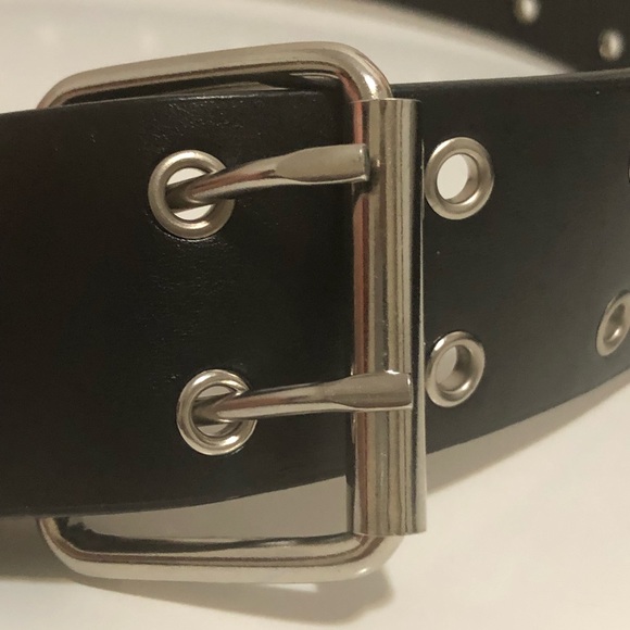 Grommet Black PU Leather Belt - Picture 4 of 4